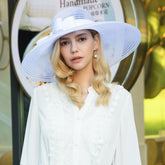 Black Big Wide Brim Summer Bowknot Vintage Linen Hat - FashionByTeresa